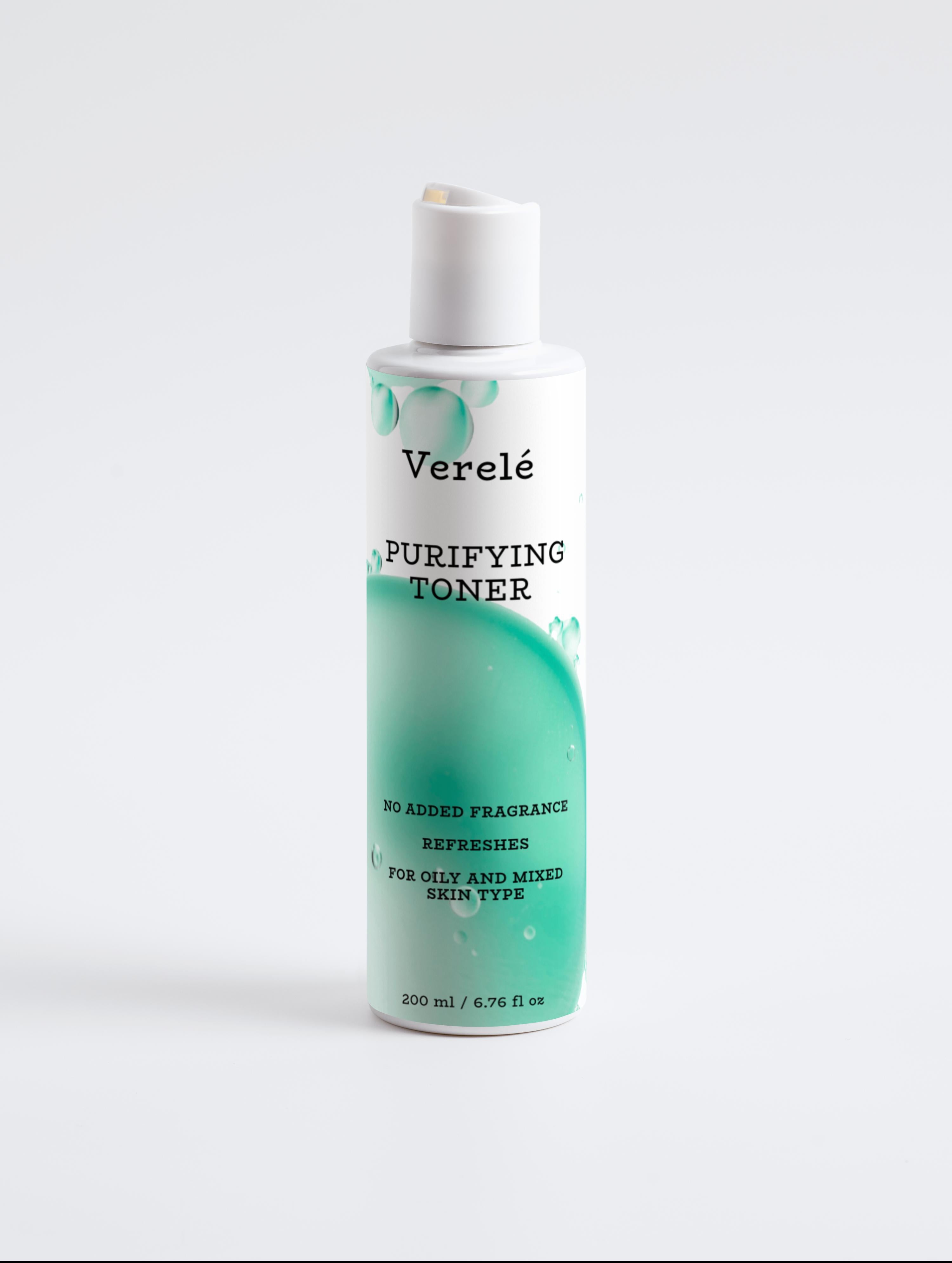 Purifying Toner with Lavender Flower Water & Salicylic Acid – Balances pH & Clears Pores – COSMOS NATURAL Certified, Made from Natural Ingredients in Europe by Verelé, 200 ml / 6.76 fl oz - Verele