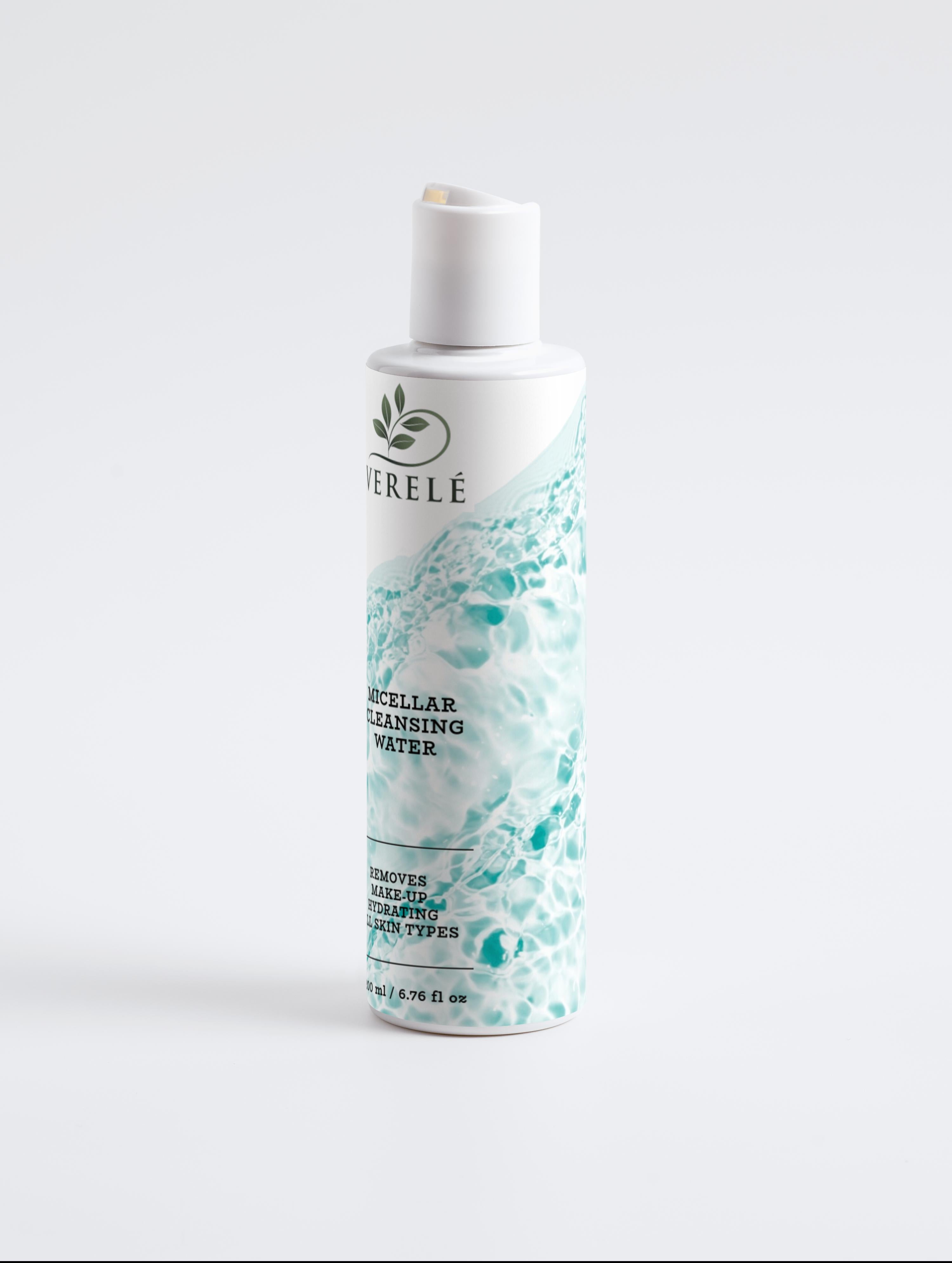 Hydrating Micellar Cleanser with Organic Aloe, Linden Flower & Hyaluronic Acid – Removes Makeup & Impurities – COSMOS ORGANIC Certified, Made from Natural Ingredients in Europe by Verelé, 200 ml / 6.76 fl oz - Verele