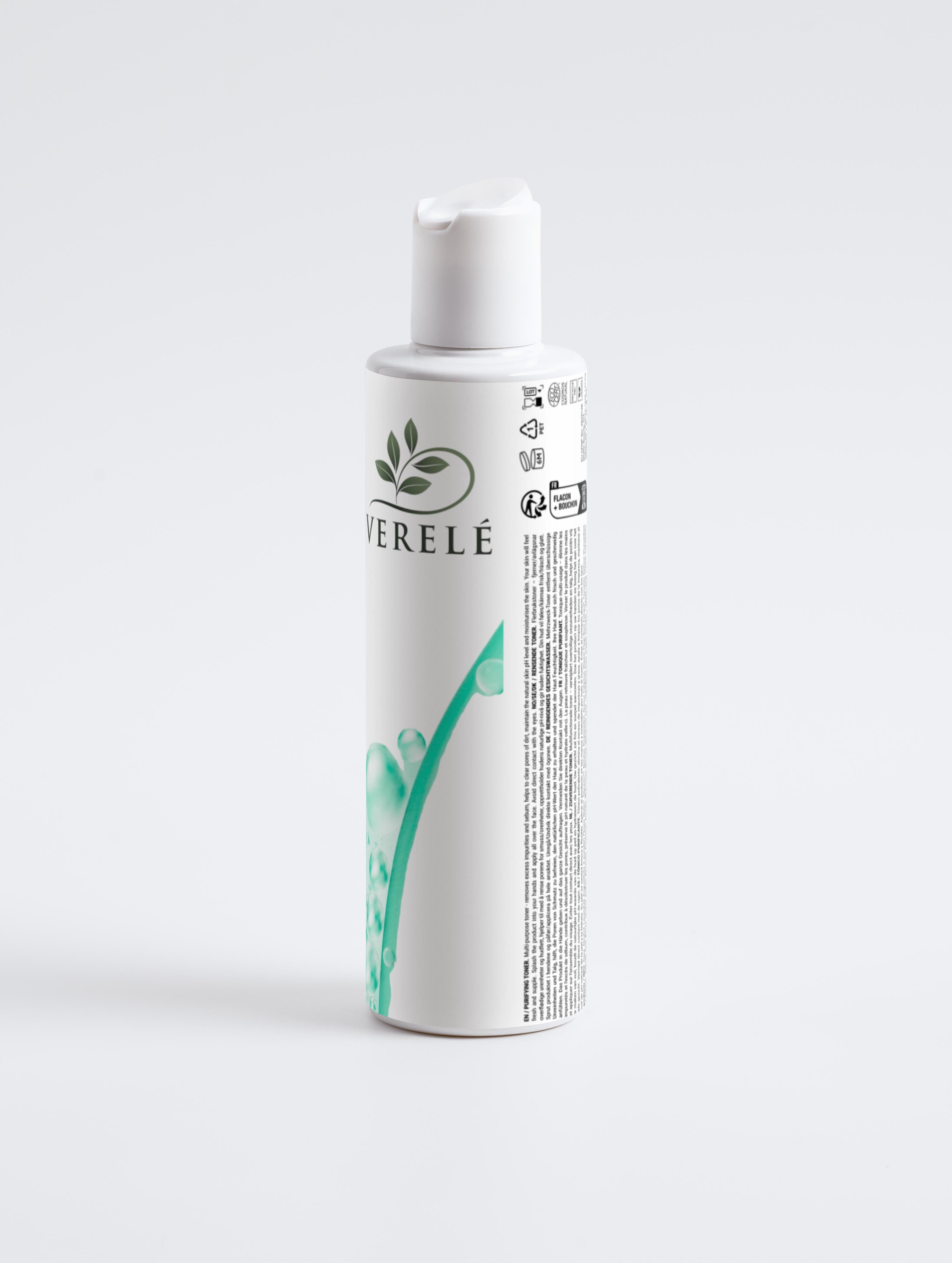 Purifying Toner with Lavender Flower Water & Salicylic Acid – Balances pH & Clears Pores – COSMOS NATURAL Certified, Made from Natural Ingredients in Europe by Verelé, 200 ml / 6.76 fl oz - Verele