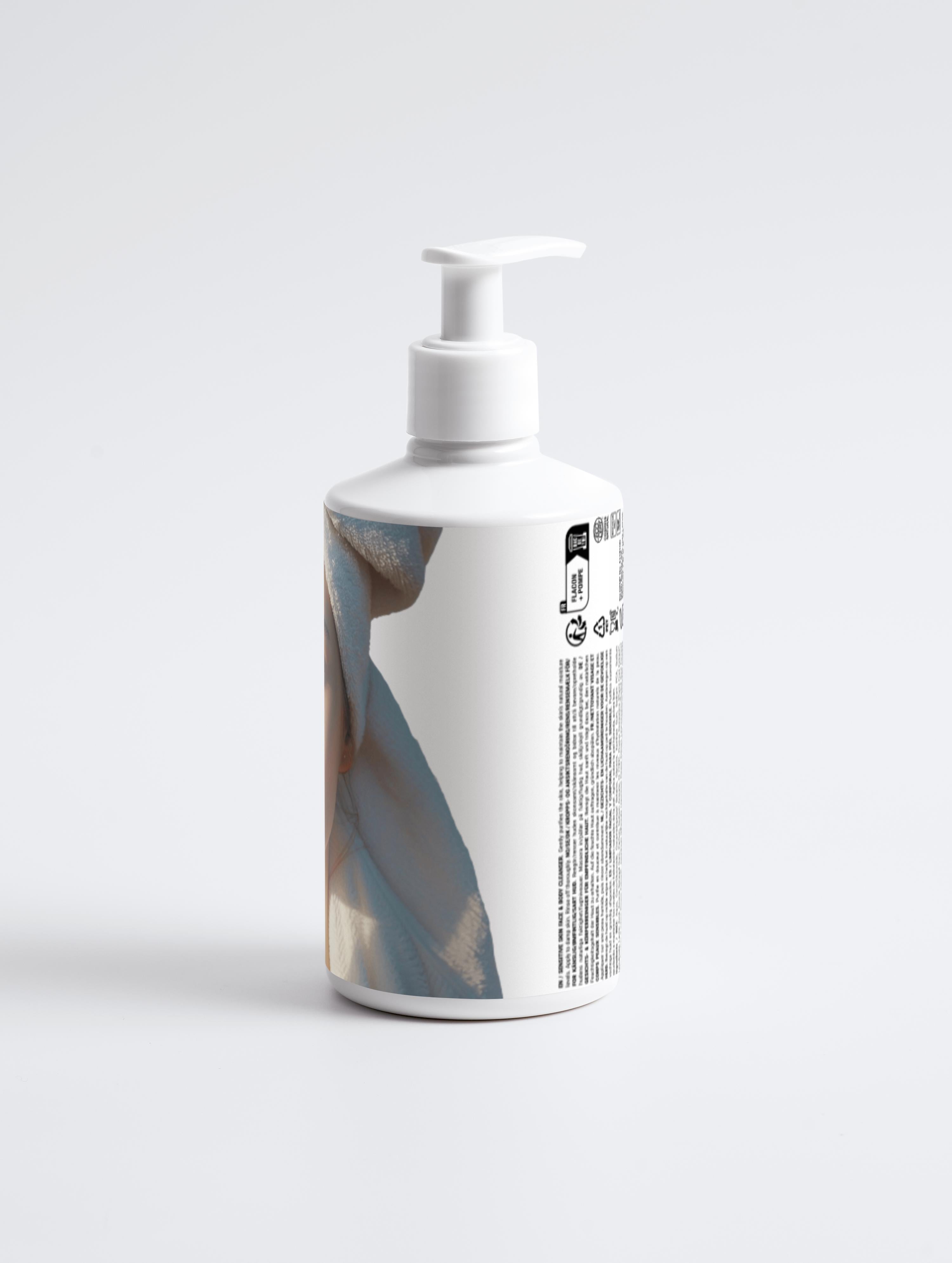 Sensitive Skin Face & Body Cleanser with Organic Linden, Jasmine & Plum Extract – Gentle & Dermatologically Tested – COSMOS NATURAL Certified, Made in Europe by Verelé, 290 ml / 9.81 fl oz - Verele