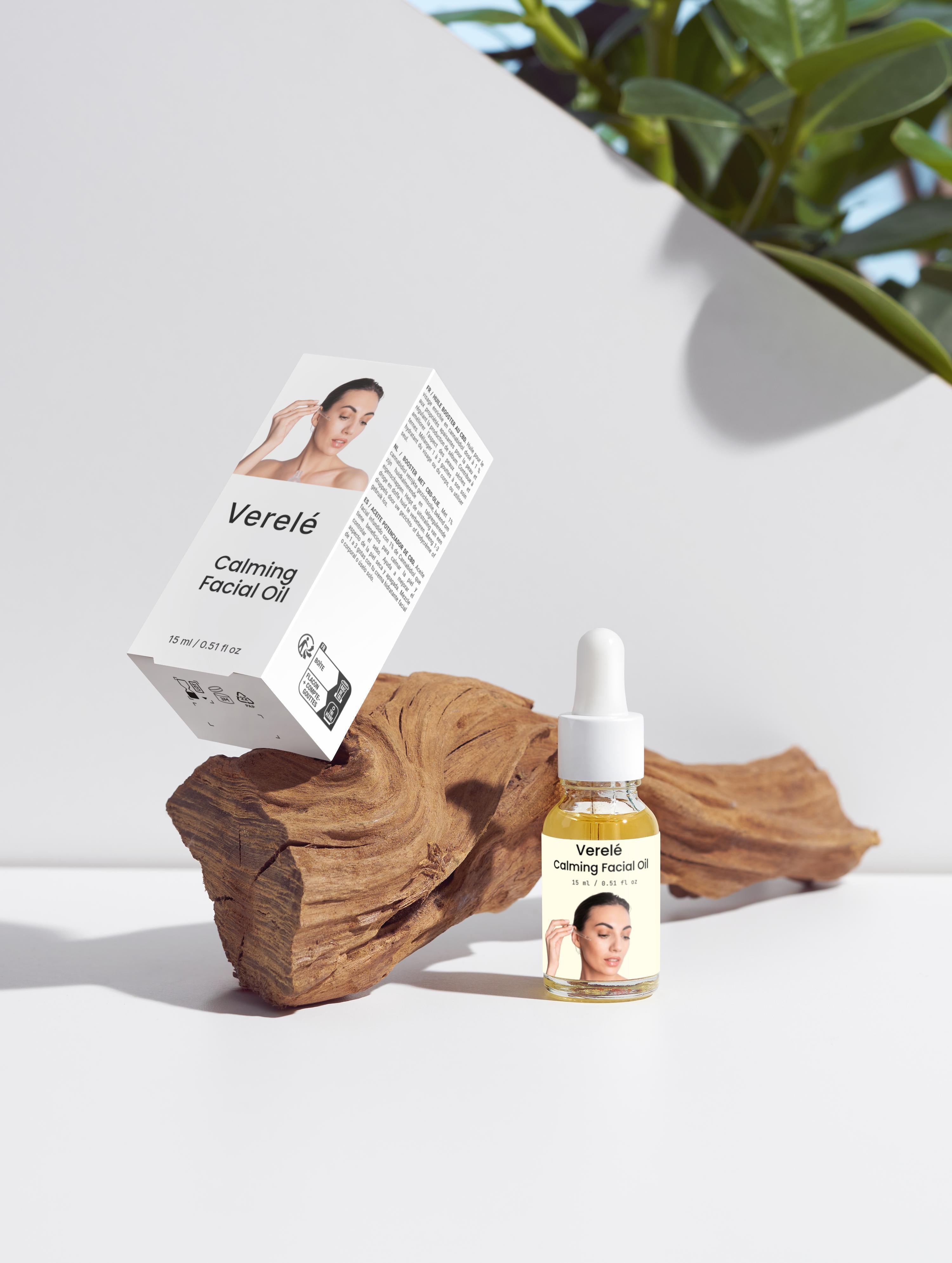 Facial Oil with 1% CBD, Hemp Seed Oil & Sebum Control – Organic & Vegan – COSMOS ORGANIC Certified, Made in Europe by Verelé, 15 ml / 0.51 fl oz - Verele