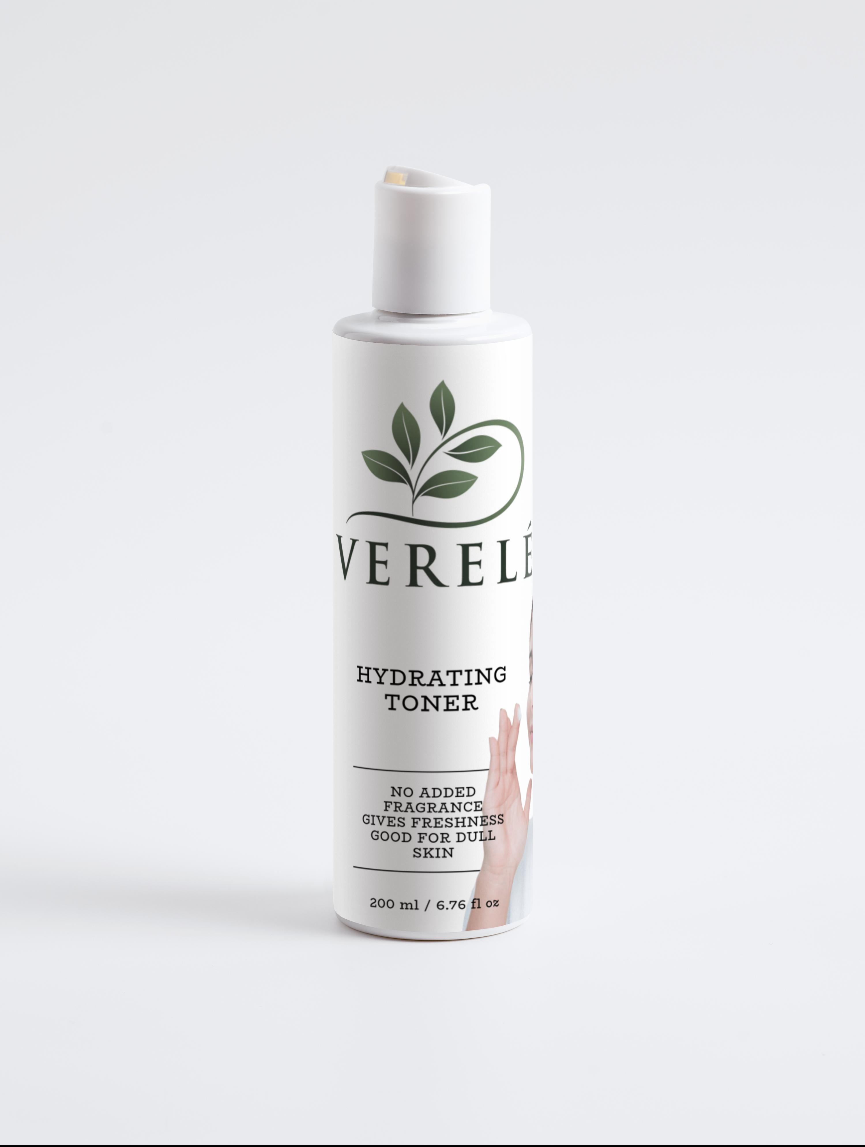 Hydrating Toner with Rose Water & Hyaluronic Acid – pH-Balancing & Fragrance-Free – COSMOS NATURAL Certified, Made from Natural Ingredients in Europe by Verelé, 200 ml / 6.76 fl oz - Verele