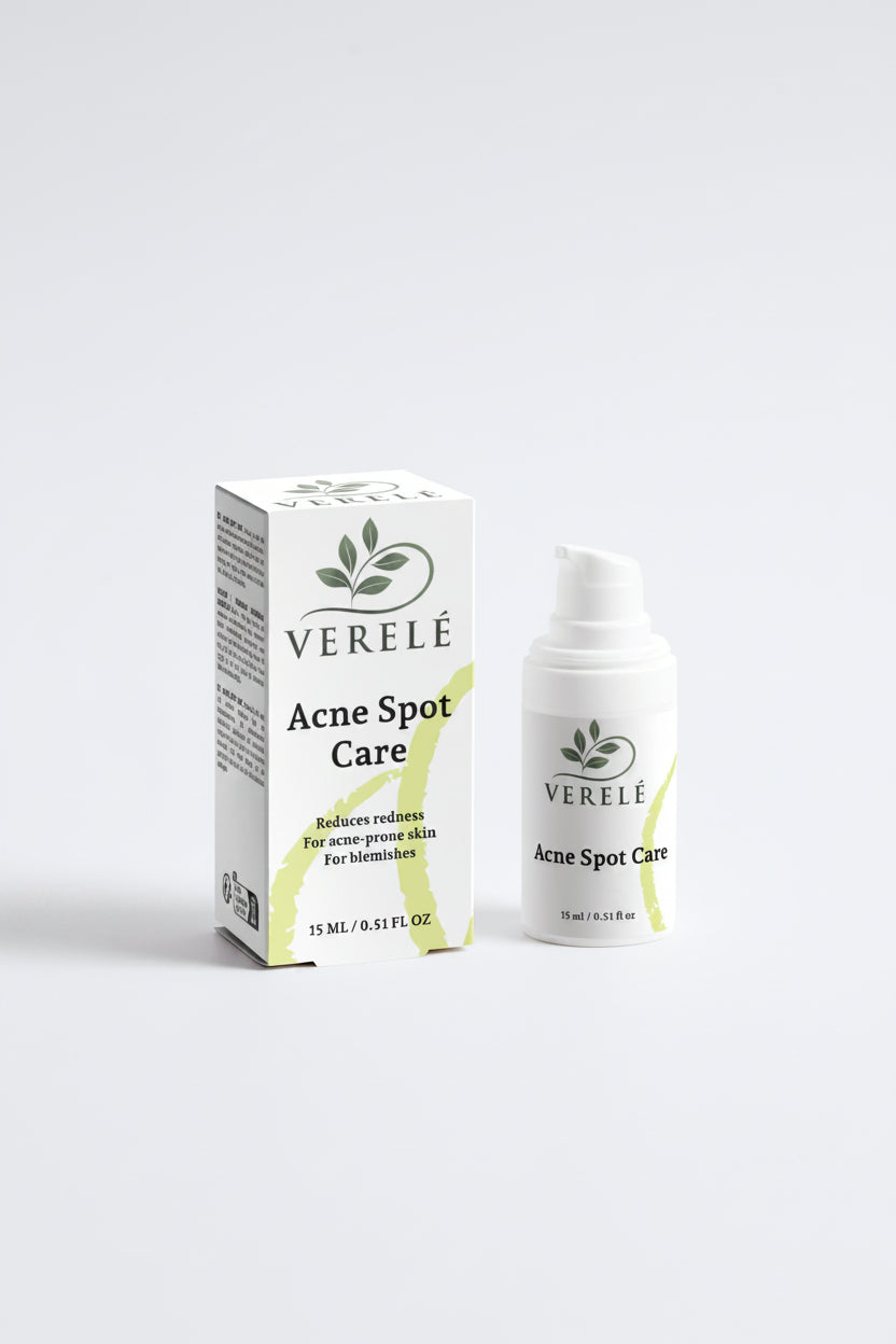 Acne Spot Care with 2% Salicylic Acid & 3% Tea Tree Oil – Clears Blemishes & Reduces Redness – Made from Natural Ingredients in Europe by Verelé, 15 ml / 0.51 fl oz - Verele