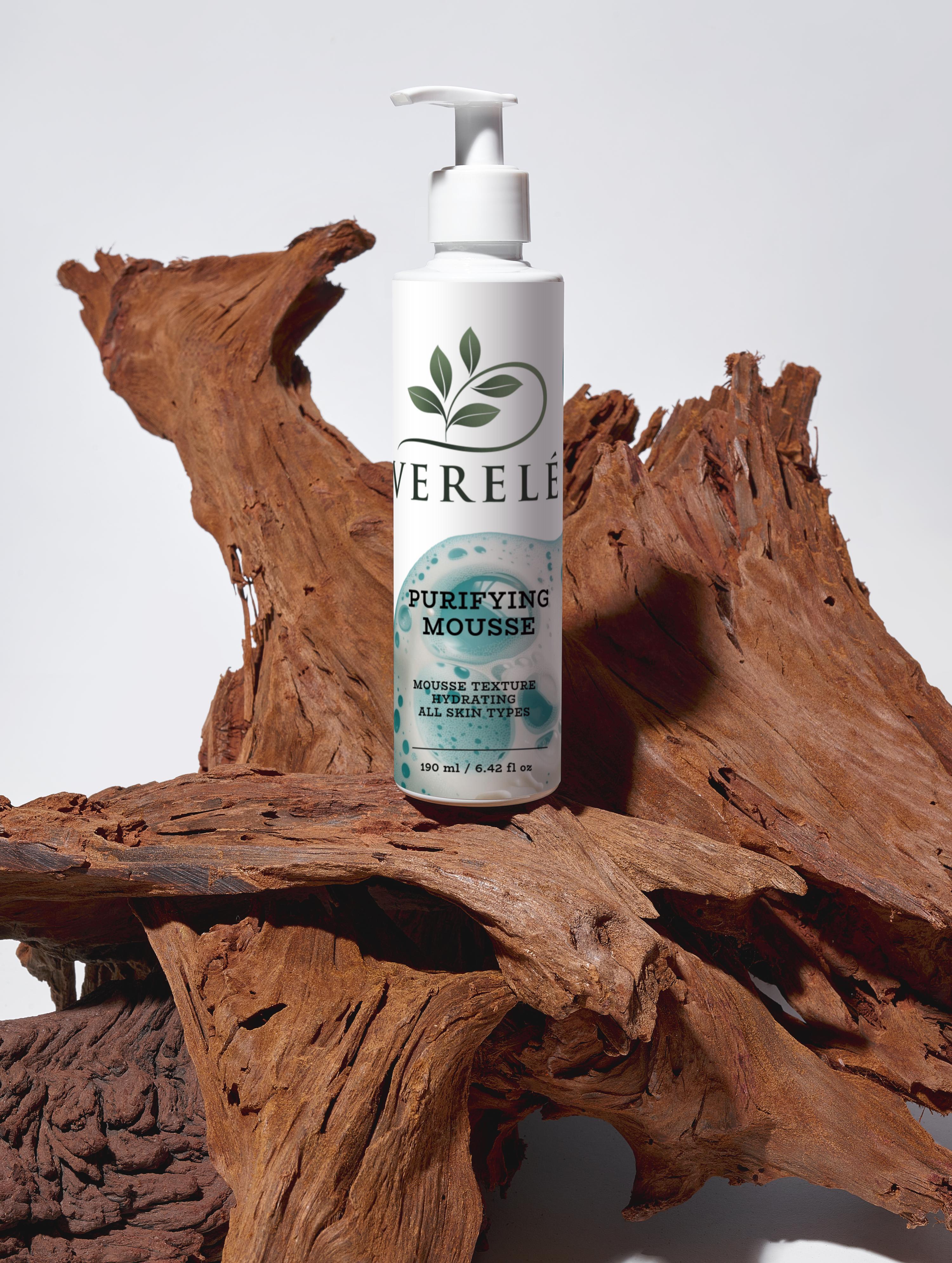 Purifying Mousse Cleanser with Organic Aloe & Berry Extract – Hydrating & Vegan – COSMOS NATURAL Certified, Made in Europe by Verelé, 190 ml / 6.42 fl oz - Verele