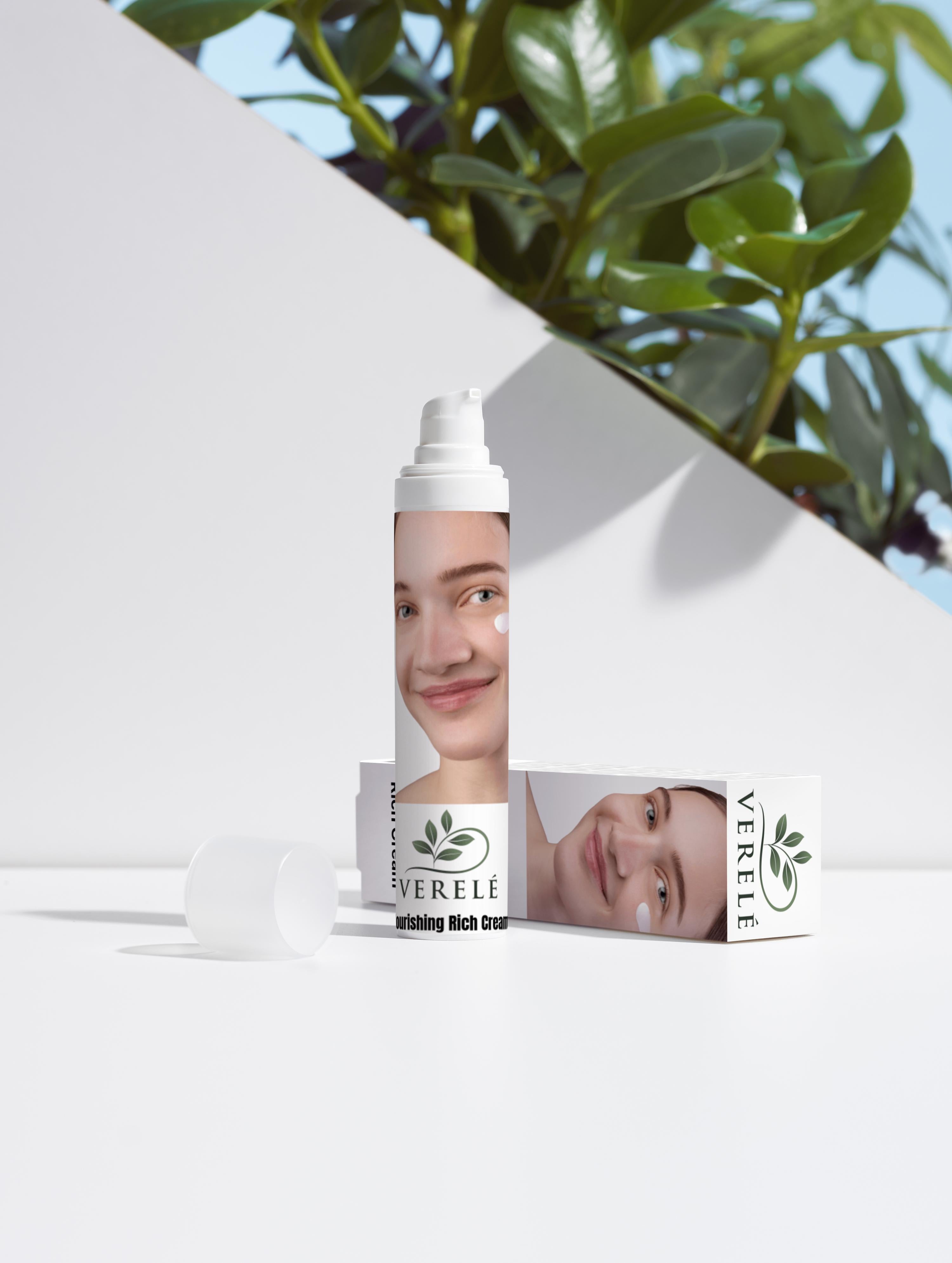 Nourishing Rich Cream with Organic Cloudberry, Shea & Cocoa Butter – Deep Hydration & Skin Barrier Protection – COSMOS NATURAL Certified, Made in Europe by Verelé, 50 ml / 1.69 fl oz - Verele