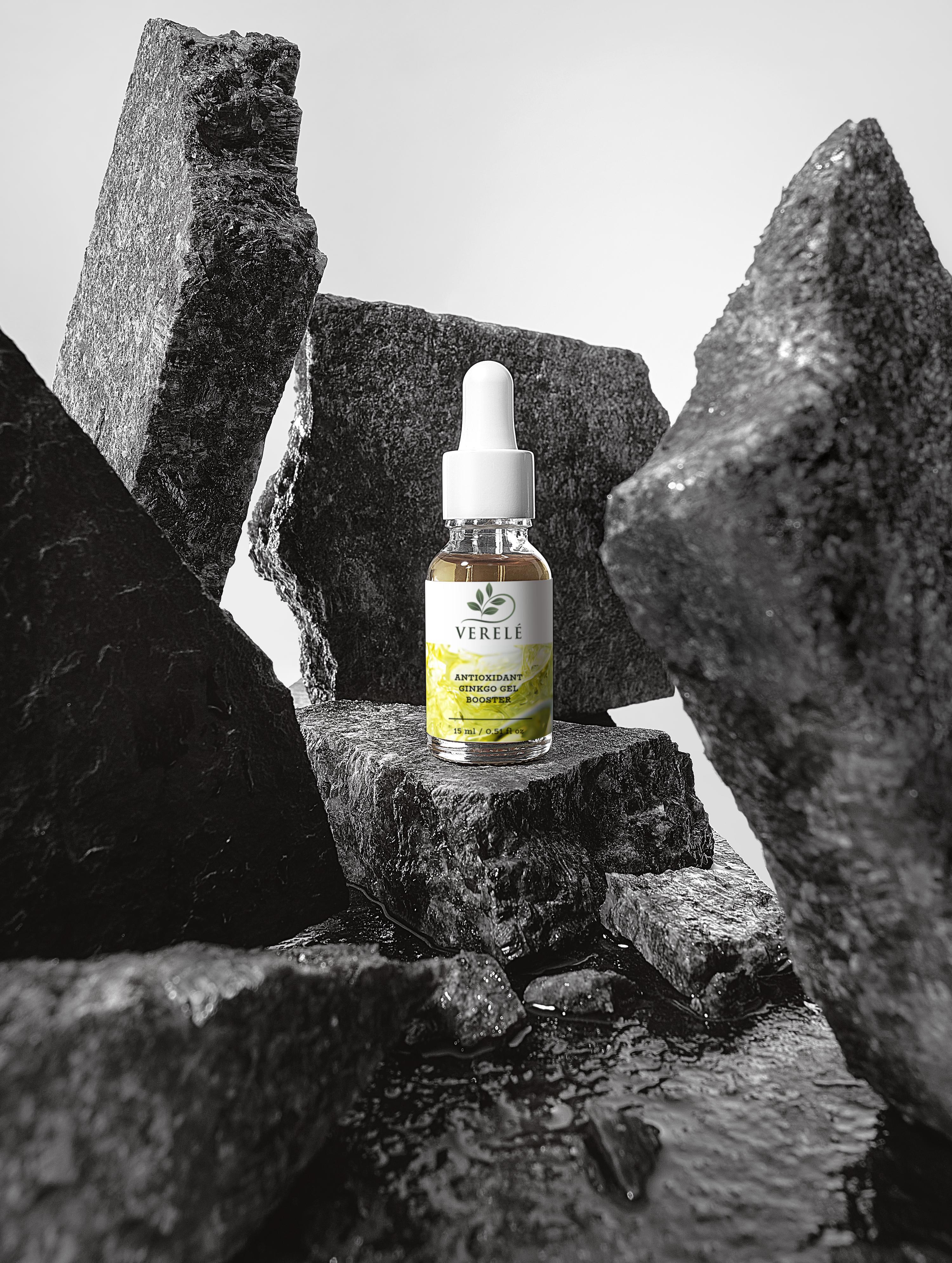 Antioxidant Ginkgo Gel Booster with Green Tea & Grape Seed – Hydrating & Protecting – COSMOS NATURAL Certified, Made from Natural Ingredients in Europe by Verelé, 15 ml / 0.51 fl oz - Verele