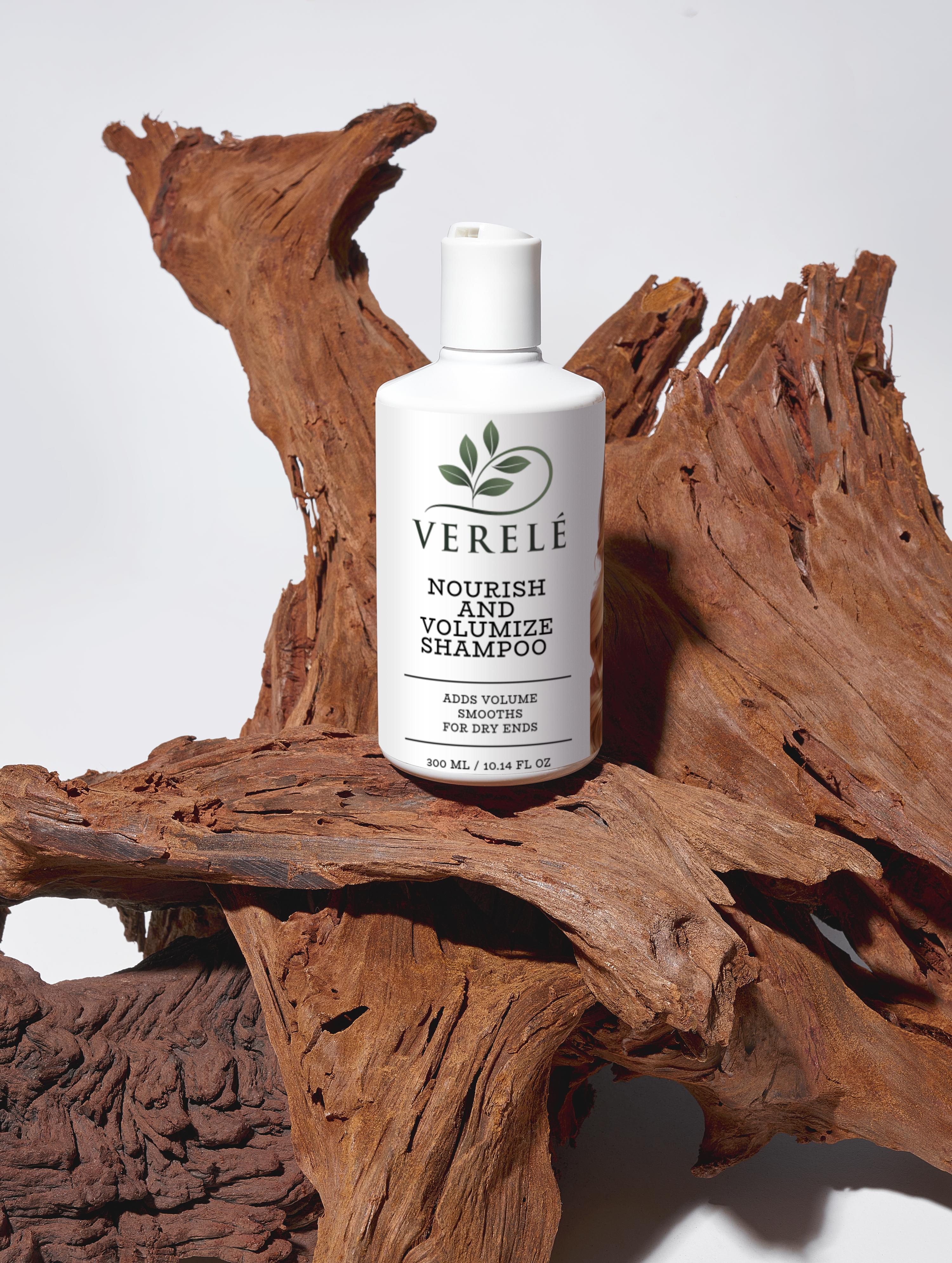 Nourish and Volumize Shampoo with Organic Betaine & Wheat Protein – Adds Volume & Softness – COSMOS NATURAL Certified, Made in Europe by Verelé, 300 ml / 10.14 fl oz - Verele
