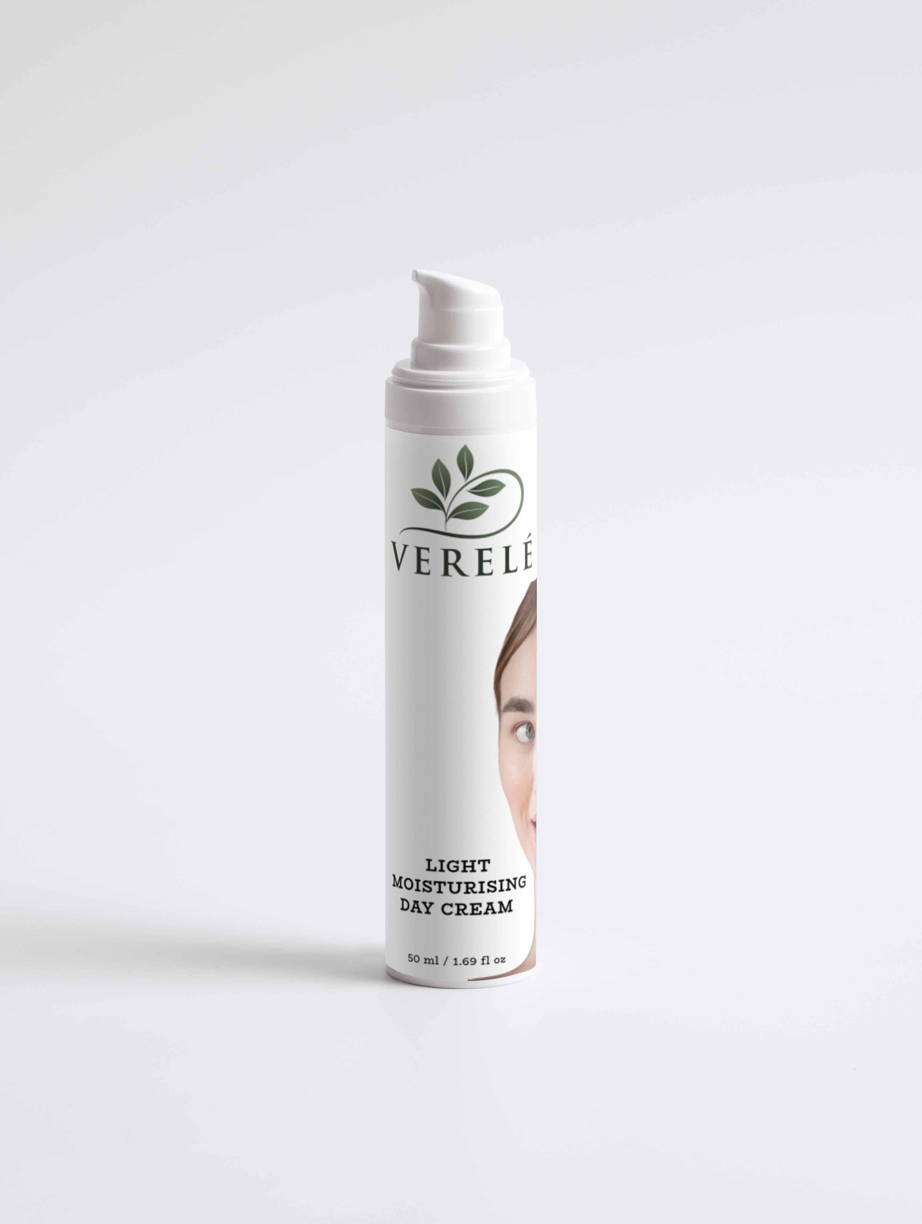 Light Moisturising Day Cream with Hyaluronic Acid & Betaine – Hydrating & Matte Finish – COSMOS NATURAL Certified, Made from Natural Ingredients in Europe by Verelé, 50 ml / 1.69 fl oz - Verele