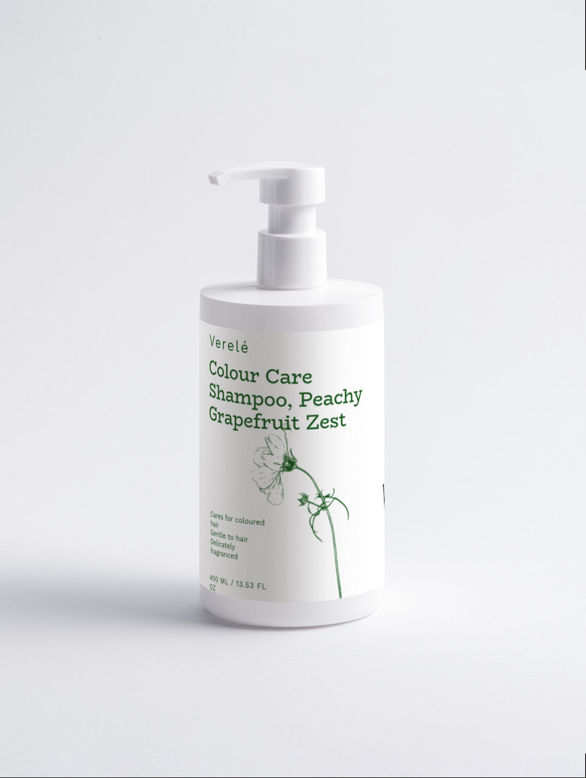 Color Care Shampoo med Aloe &amp; Wheat Protein – Peachy Grapefruit Zest – Blid og blank finish – Fremstillet i Europa af Verelé, 400 ml / 13,53 fl oz