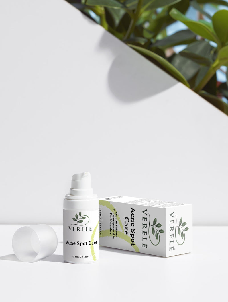 Acne Spot Care with 2% Salicylic Acid & 3% Tea Tree Oil – Clears Blemishes & Reduces Redness – Made from Natural Ingredients in Europe by Verelé,  15 ml / 0.51 fl oz - Verele