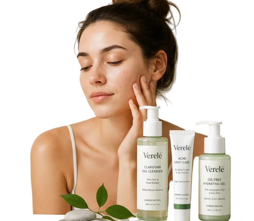 Clarifying gel cleanser and oil-free hydrating gel for acne-prone skin