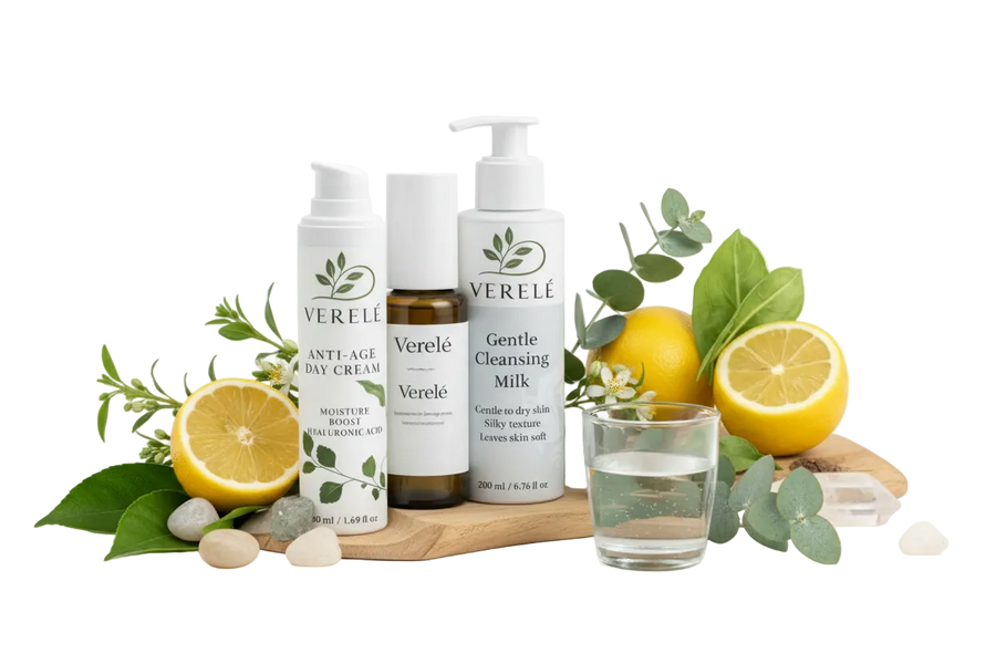 Vitamin C serum and gentle cleansing milk for brightening and dark spot treatment