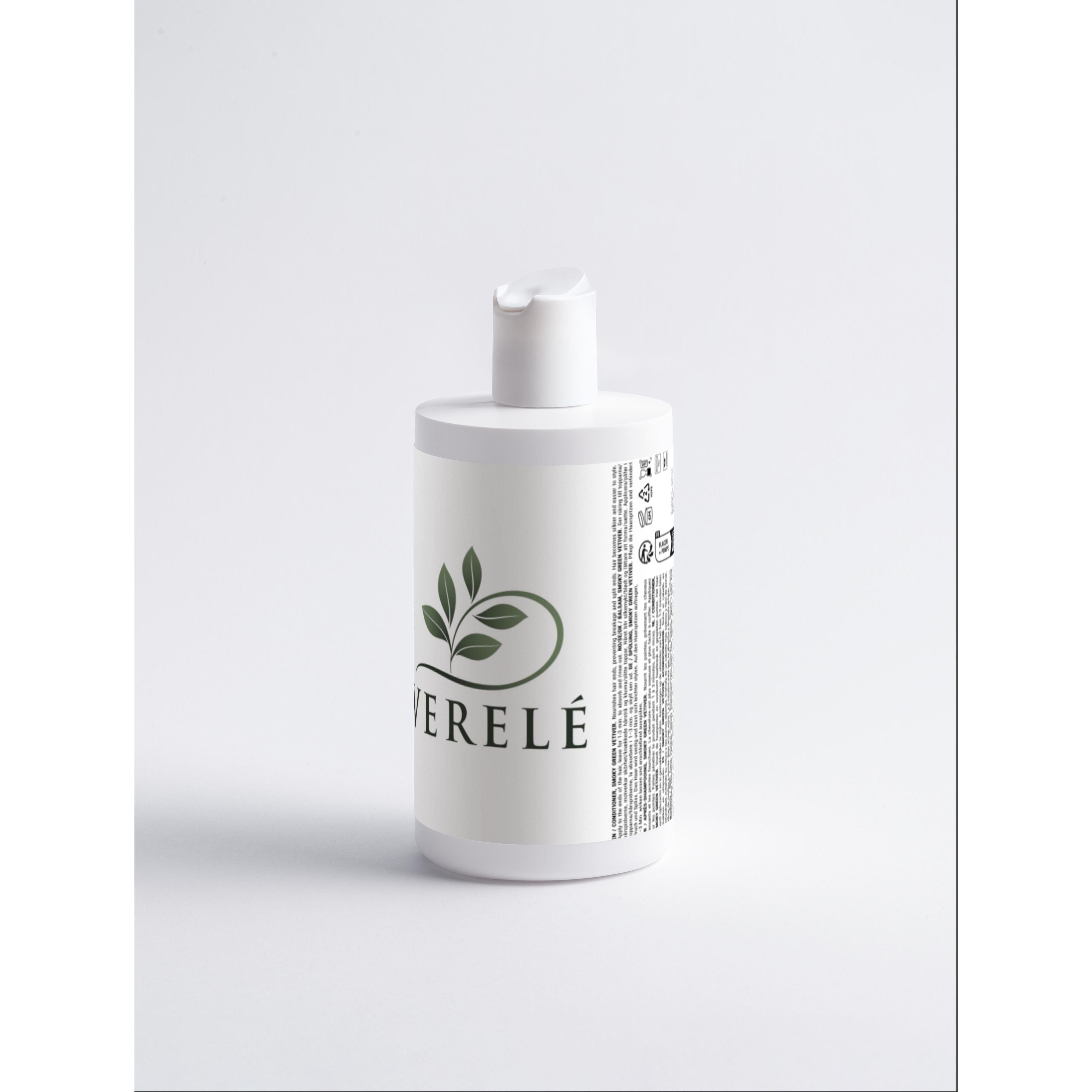 Gloss Conditioner with Organic Avocado Oil, Panthenol & Wheat Protein – Smoky Green Vetiver – Natural & Gloss-Enhancing – Made in Europe by Verelé, 370 ml / 12.51 fl oz - Verele