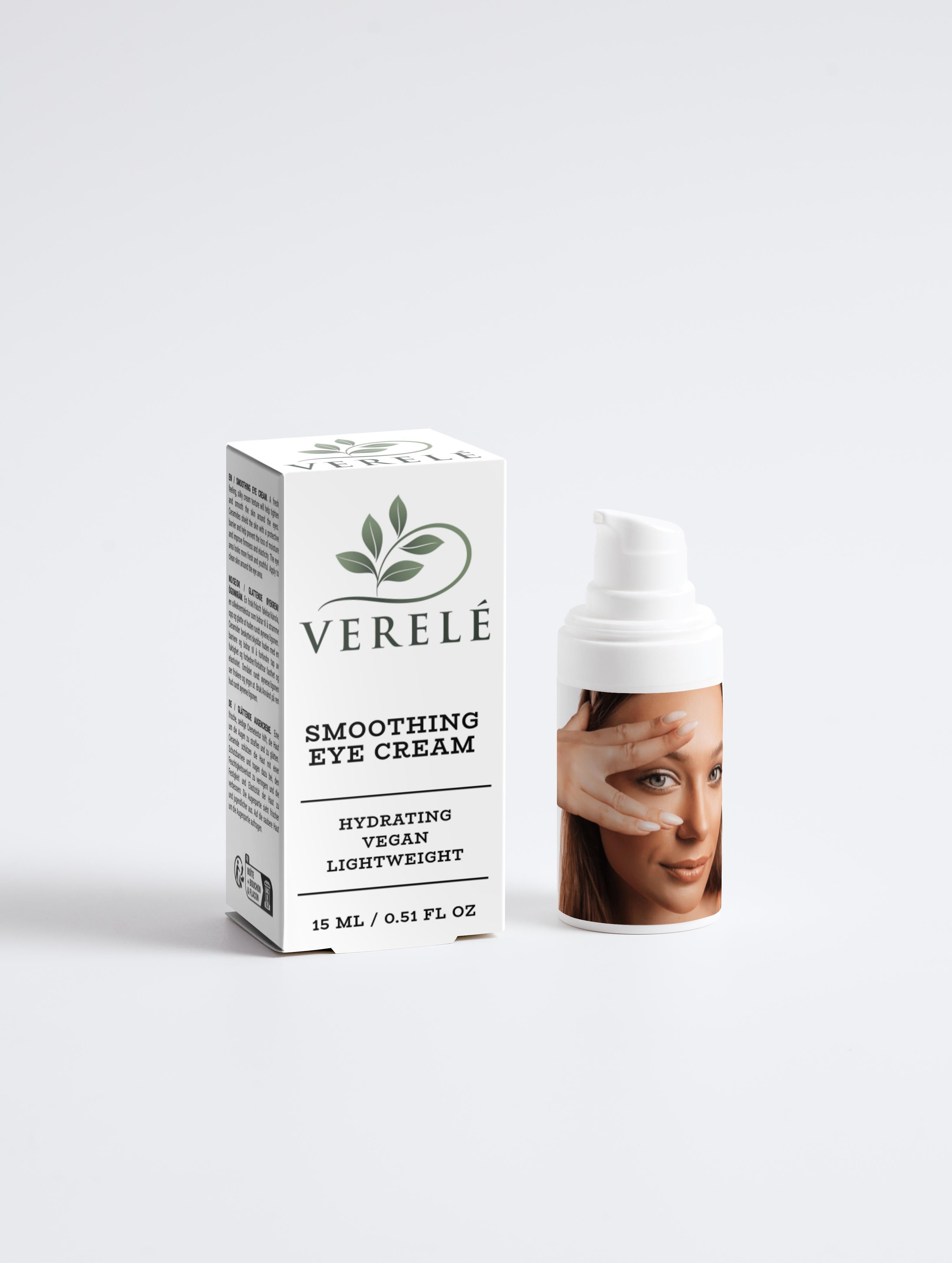 Smoothing Eye Cream with Ceramides & Hyaluronic Acid – Anti-Ageing & Hydrating Formula – COSMOS NATURAL Certified, Made in Europe by Verelé, 15 ml / 0.51 fl oz - Verele