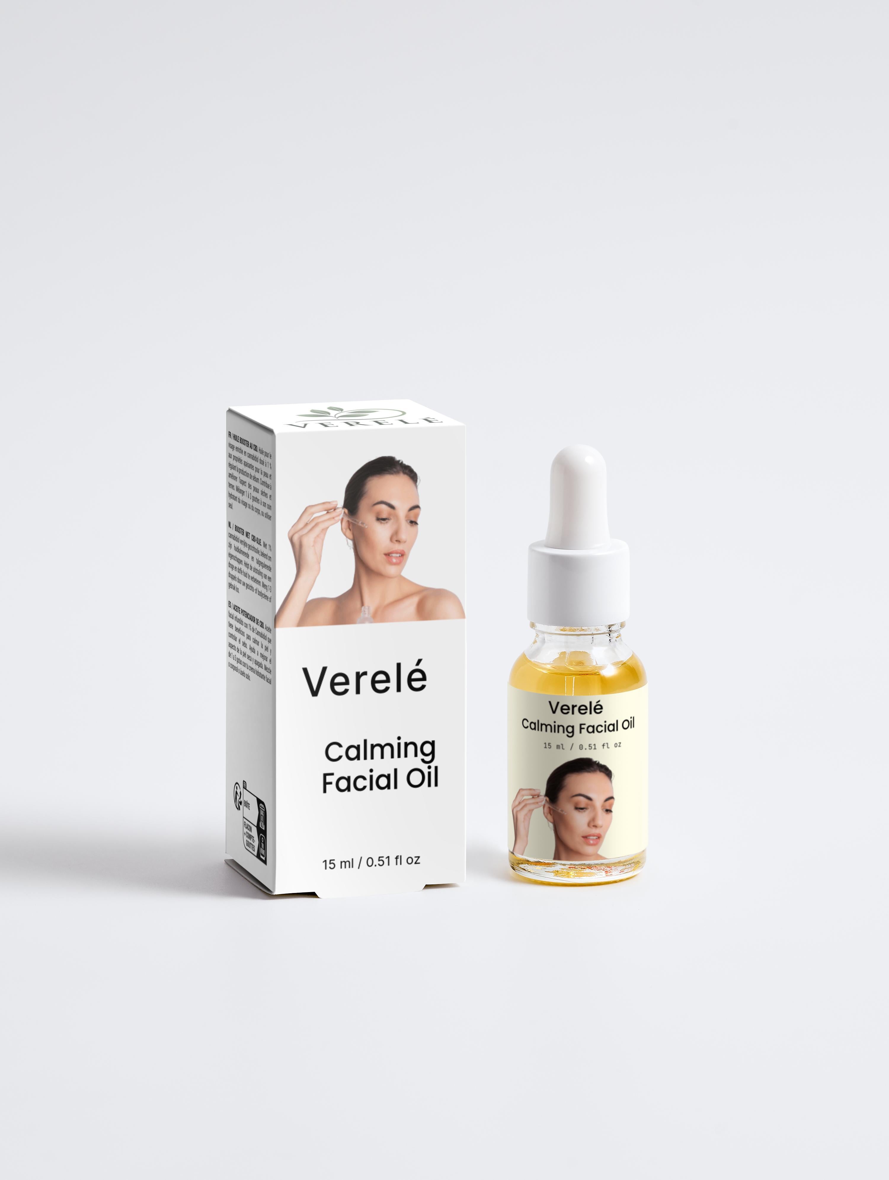Facial Oil with 1% CBD, Hemp Seed Oil & Sebum Control – Organic & Vegan – COSMOS ORGANIC Certified, Made in Europe by Verelé, 15 ml / 0.51 fl oz - Verele