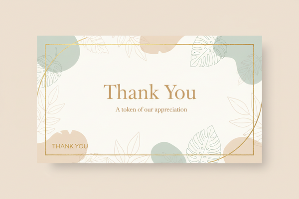 Thank You gift card design
